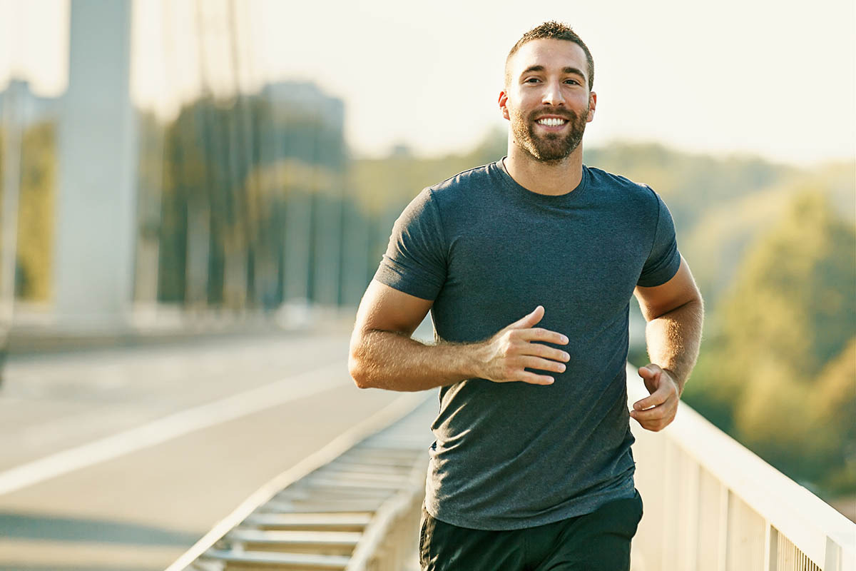 Man running outdoors